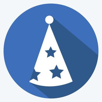 Icon Party Hat II. suitable for party symbol. long shadow style. simple design editable. design template vector. simple symbol illustration vector