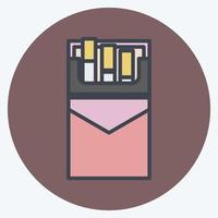 Icon Cigarette Pack. suitable for men accessories symbol. color mate style. simple design editable. design template vector. simple symbol illustration vector