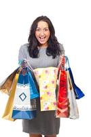 Excited woman of her shoppings