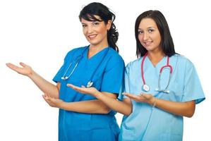 Doctors women making presentation photo