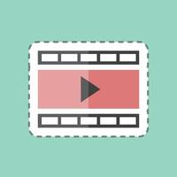 Sticker line cut Video and Animation. suitable for IT Services symbol. simple design editable. design template vector. simple symbol illustration vector