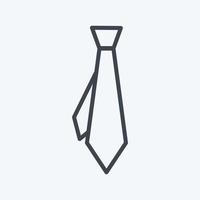 corbata de icono. adecuado para el símbolo de accesorios masculinos. estilo de línea diseño simple editable. vector de plantilla de diseño. ilustración de símbolo simple