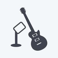 icono de guitarra y micrófono. adecuado para el símbolo del partido. estilo de glifo. diseño simple editable. vector de plantilla de diseño. ilustración de símbolo simple