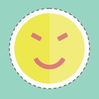 Sticker line cut Emoticon Amused. suitable for Emoticon symbol. simple design editable. design template vector. simple symbol illustration vector