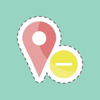 ubicación de eliminación de corte de línea de etiqueta. adecuado para el símbolo de la interfaz de usuario. diseño simple editable. vector de plantilla de diseño. ilustración de símbolo simple