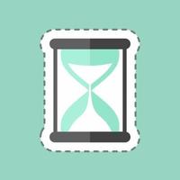 reloj de arena de corte de línea de pegatina. adecuado para el símbolo de la interfaz web. diseño simple editable. vector de plantilla de diseño. ilustración de símbolo simple