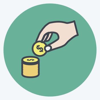 Icon Stacking Coins. suitable for Hand Actions symbol. color mate style. simple design editable. design template vector. simple symbol illustration vector