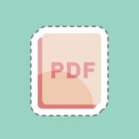 imagen de corte de línea de etiqueta como pdf. adecuado para el símbolo de edición de fotos. diseño simple editable. vector de plantilla de diseño. ilustración de símbolo simple