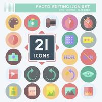 Photo Editing Icon Set. suitable for Web Interface symbol. flat style. simple design editable. design template vector. simple symbol illustration vector