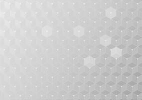 Geometric gray color isometric squares with line and dot abstract background vector