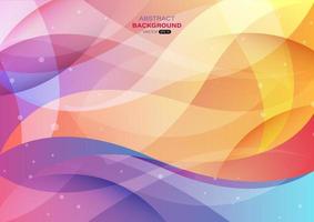 Colorful gradient smooth curve light lines with small circle abstract background vector illustration