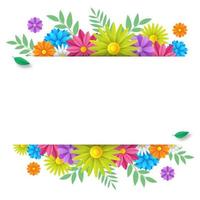 Flower isolated banner on white background. Design for cards, wedding invitation or greeting design. Vector illustration