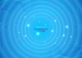Wave flow smooth lines blue abstract background with circles and lights vector illustration