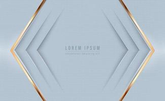 Abstract polygonal pattern luxury on gray with dotted texture background, golden frame. Vector illustration