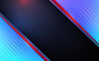 Abstract perforated black metal with blue diagonal line and light background vector illustration