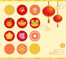 Artistic vector banner, Chinese style design. Pattern with Chinese elements