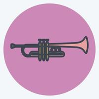 trompeta icono. adecuado para el símbolo de la música. estilo compañero de color. diseño simple editable. vector de plantilla de diseño. ilustración de símbolo simple