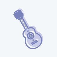 icono de guitarra. adecuado para el símbolo de la música. estilo de dos tonos. diseño simple editable. vector de plantilla de diseño. ilustración de símbolo simple