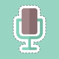 Sticker line cut Microphone. suitable for Education symbol. simple design editable. design template vector. simple symbol illustration vector