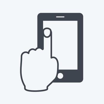 Icon Using Cell Phone. suitable for Hand Actions symbol. glyph style. simple design editable. design template vector. simple symbol illustration vector