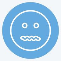 Icon Emoticon Annulled. suitable for Emoticon symbol. blue eyes style. simple design editable. design template vector. simple symbol illustration vector