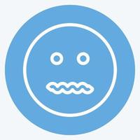 Icon Emoticon Annulled. suitable for Emoticon symbol. blue eyes style. simple design editable. design template vector. simple symbol illustration vector