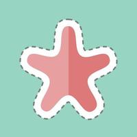 Sticker line cut Starfish. suitable for Sea symbol. simple design editable. design template vector. simple symbol illustration vector