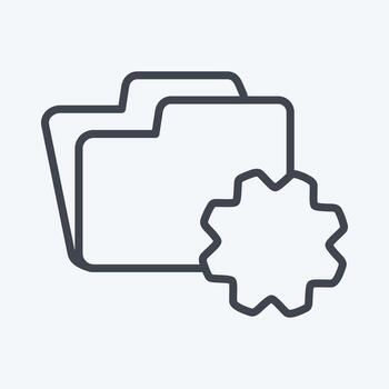 Icon Folder Settings. suitable for Programming symbol. line style. simple design editable. design template vector. simple symbol illustration vector