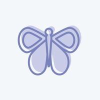 icono mariposa 1. adecuado para símbolo animal. estilo de dos tonos. diseño simple editable. vector de plantilla de diseño. ilustración de símbolo simple
