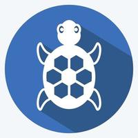 Icon Turtle. suitable for animal symbol. long shadow style. simple design editable. design template vector. simple symbol illustration vector