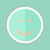 Sticker line cut Emoticon Smile. suitable for Emoticon symbol. simple design editable. design template vector. simple symbol illustration vector