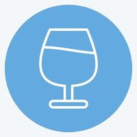 Icon Cognac Glass. suitable for Drink symbol. blue eyes style. simple design editable. design template vector. simple symbol illustration vector