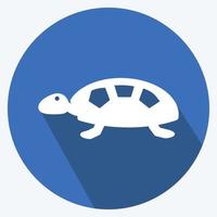 icono de tortuga. adecuado para el símbolo del mar. estilo de sombra larga. diseño simple editable. vector de plantilla de diseño. ilustración de símbolo simple