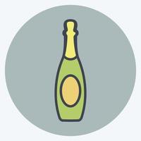 Icon Champagne. suitable for party symbol. color mate style. simple design editable. design template vector. simple symbol illustration vector