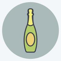 Icon Champagne. suitable for party symbol. color mate style. simple design editable. design template vector. simple symbol illustration vector