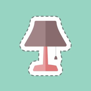 Sticker line cut Table Lamp. suitable for Home symbol. simple design editable. design template vector. simple symbol illustration vector