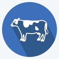 vaca icono. adecuado para el símbolo del jardín. estilo de sombra larga. diseño simple editable. vector de plantilla de diseño. ilustración de símbolo simple