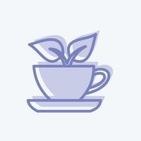 icono de té verde. adecuado para el símbolo de bebida. estilo de dos tonos. diseño simple editable. vector de plantilla de diseño. ilustración de símbolo simple