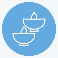 Icon Lighted Bowls. suitable for Spa symbol. blue eyes style. simple design editable. design template vector. simple symbol illustration vector