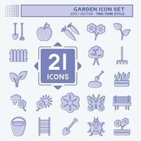 Icon Set Garden. suitable for garden symbol. two tone style. simple design editable. design template vector. simple symbol illustration vector