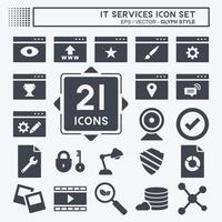 IT Services Icon Set. suitable for IT Services symbol. glyph style. simple design editable. design template vector. simple symbol illustration vector