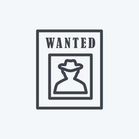 Icon Wanted Poster. suitable for Wild West symbol. line style. simple design editable. design template vector. simple symbol illustration vector