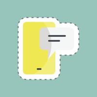 Sticker line cut Chat. suitable for Feedback symbol. simple design editable. design template vector. simple symbol illustration vector