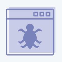 Icon Bug in Application. suitable for Programming symbol. two tone style. simple design editable. design template vector. simple symbol illustration vector