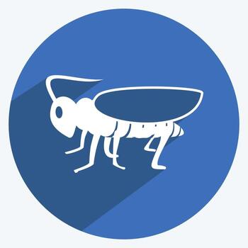 Icon Grasshopper. suitable for Animal symbol. long shadow style. simple design editable. design template vector. simple symbol illustration vector