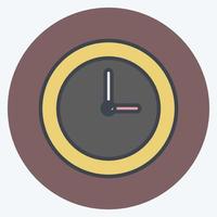 Icon Clock. suitable for party symbol. color mate style. simple design editable. design template vector. simple symbol illustration vector