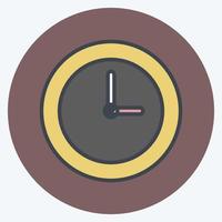 reloj icono. adecuado para el símbolo del partido. estilo compañero de color. diseño simple editable. vector de plantilla de diseño. ilustración de símbolo simple