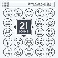 icono conjunto de iconos de emoticonos. adecuado para el símbolo de la educación. estilo de línea diseño simple editable. vector de plantilla de diseño. ilustración de símbolo simple