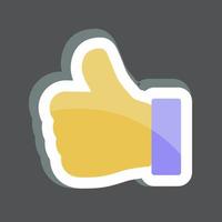 Sticker Thumbs Up. suitable for Education symbol. simple design editable. design template vector. simple symbol illustration vector