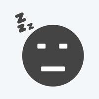 Icon Emoticon Sleepy I. suitable for Emoticon symbol. glyph style. simple design editable. design template vector. simple symbol illustration vector